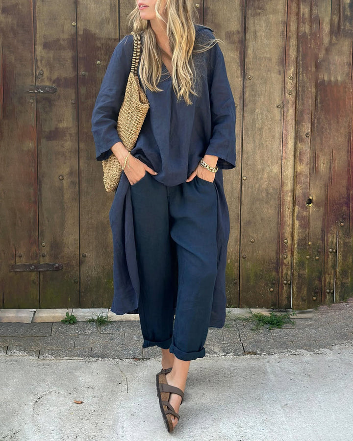 Carolyn™ Schickes und bequemes Set | Aufeinander abgestimmtes Oberteil und Hose mit lockerer Passform