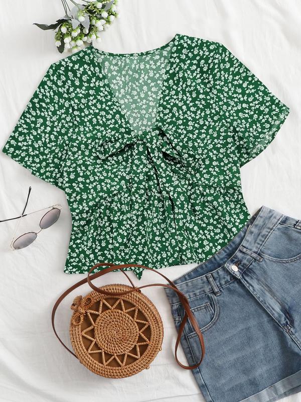 Althea Lässiges Sommer-V-Ausschnitt-Top | Luftig Elegantes Sommer-Top