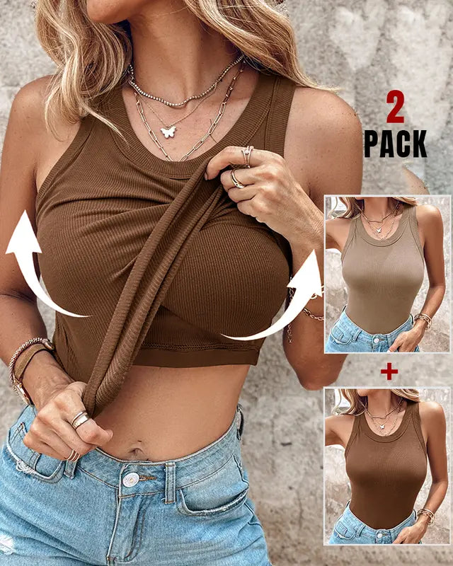 DASHA™ | Komfort eingearbeitetes BH-Tanktop (2er-Pack)