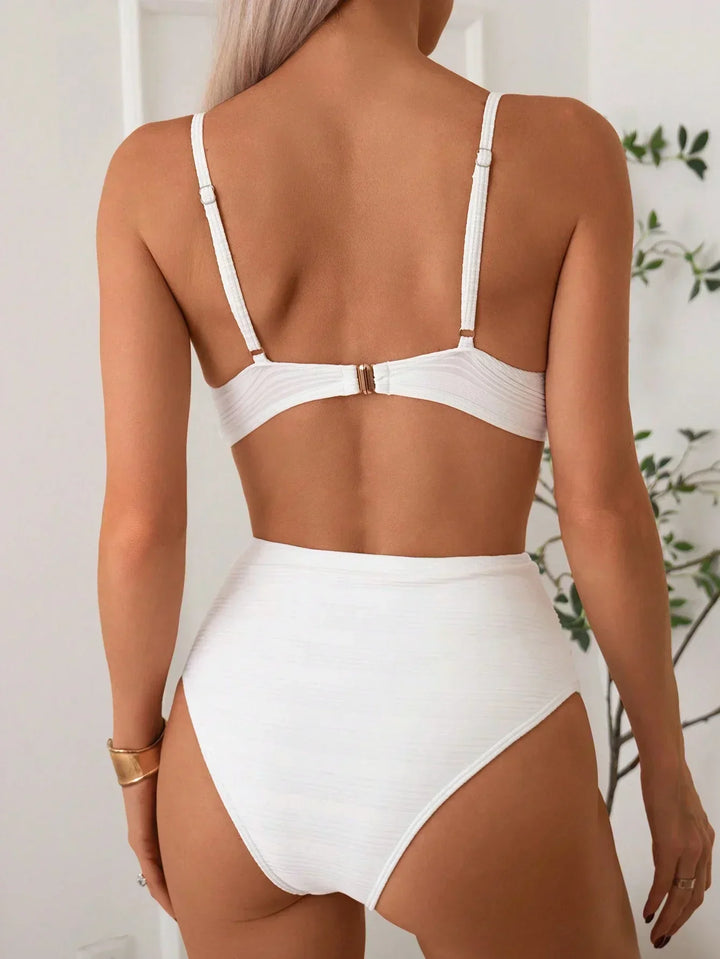 Sandra | High Support Überkreuztes Top, High Waist Bikini