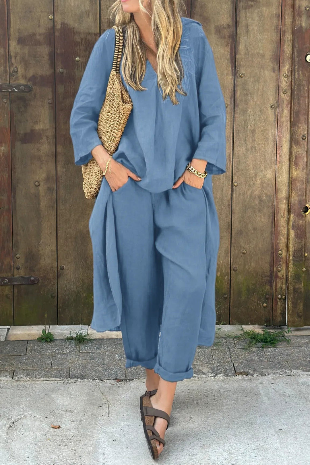 Carolyn™ Schickes und bequemes Set | Aufeinander abgestimmtes Oberteil und Hose mit lockerer Passform