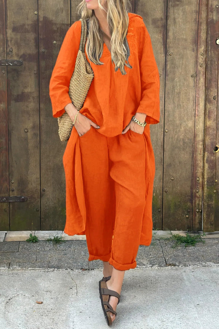 Carolyn™ Schickes und bequemes Set | Aufeinander abgestimmtes Oberteil und Hose mit lockerer Passform