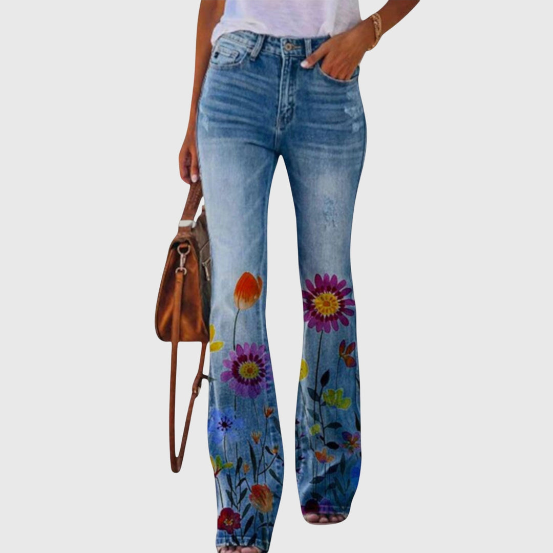 Damenhose mit Blumen