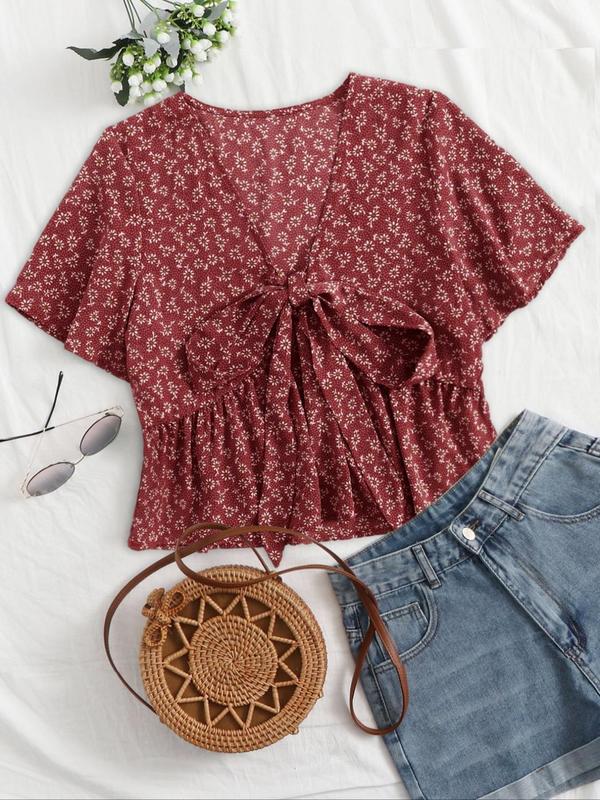 Althea Lässiges Sommer-V-Ausschnitt-Top | Luftig Elegantes Sommer-Top