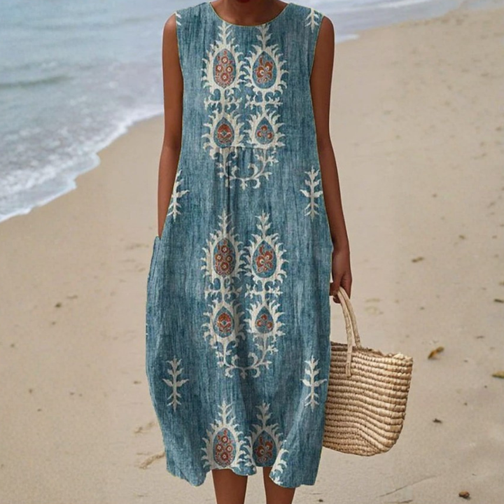 Ärmelloses Boho-Midikleid „Alinta“
