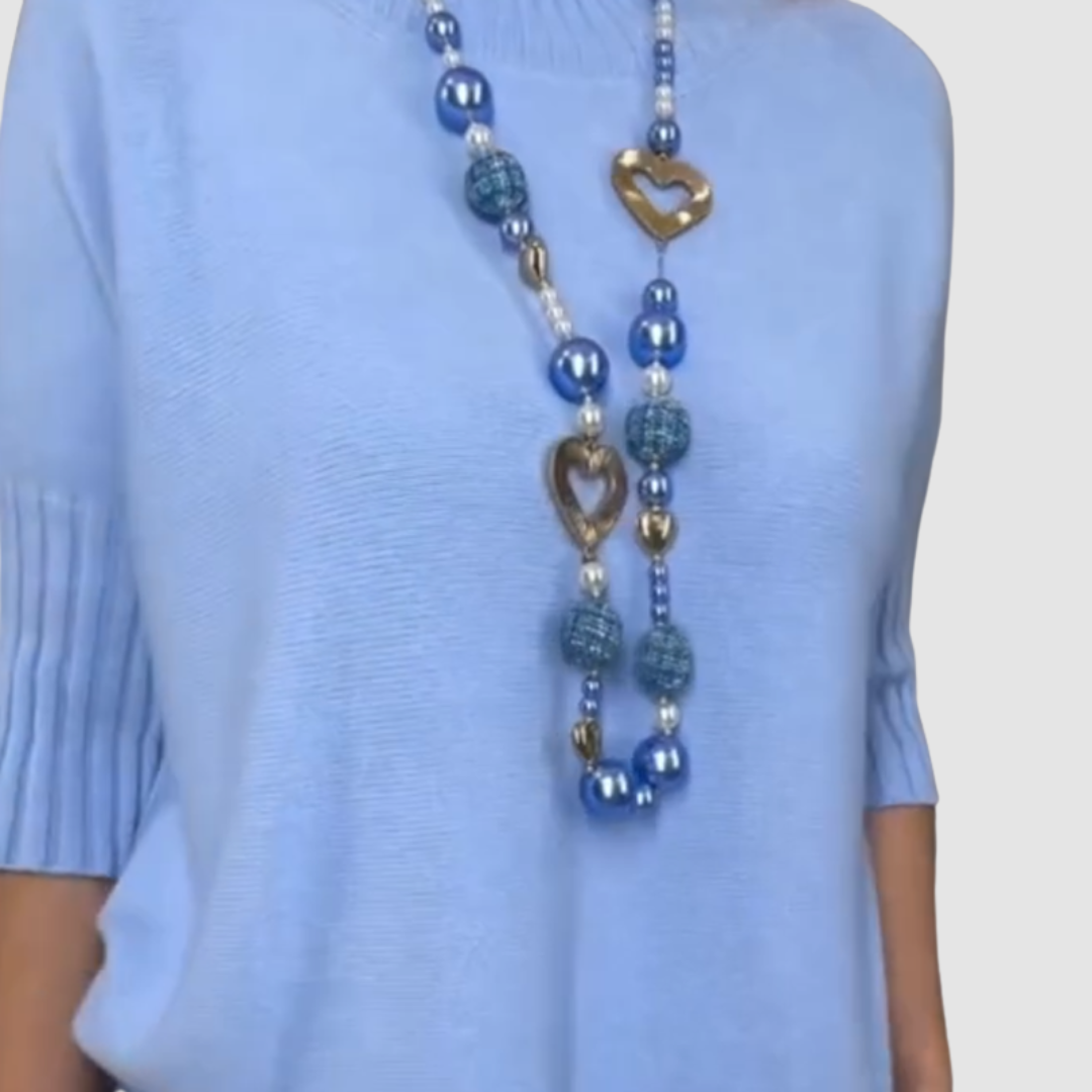Delyssa™ Elegantes 2-teiliges Set | Locker sitzendes Oberteil und gerippter Midi-Rock