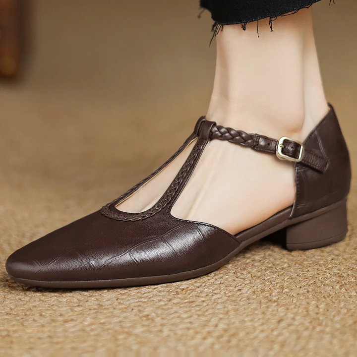 Leder-Spangenschuhe
