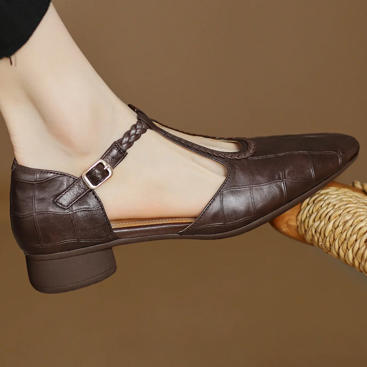 Leder-Spangenschuhe