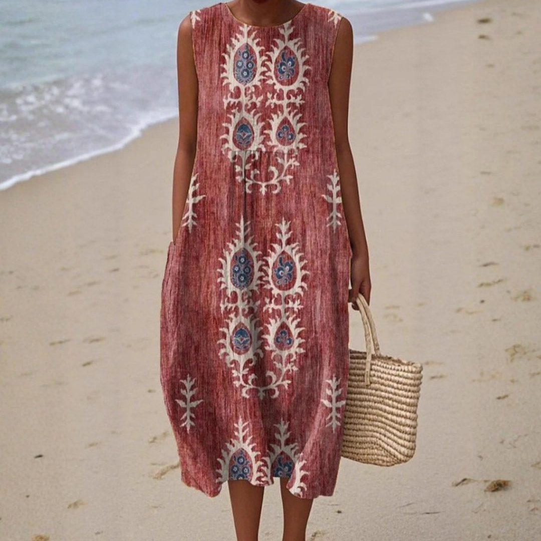 Ärmelloses Boho-Midikleid „Alinta“