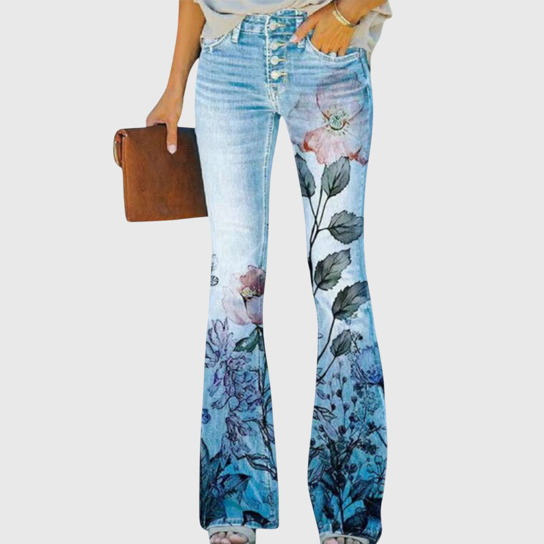 Damenhose mit Blumen