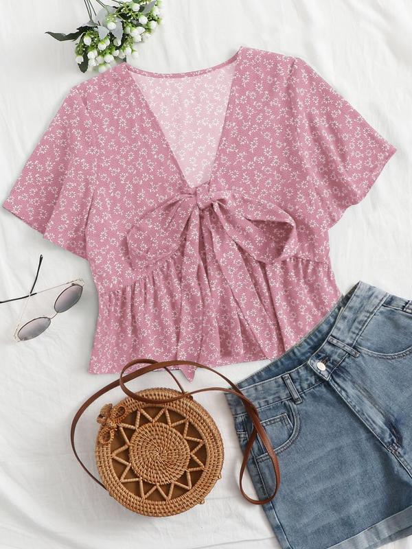 Althea Lässiges Sommer-V-Ausschnitt-Top | Luftig Elegantes Sommer-Top