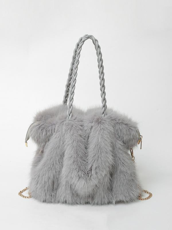 Bethany | Damen Plüsch-Samt-Schultertasche