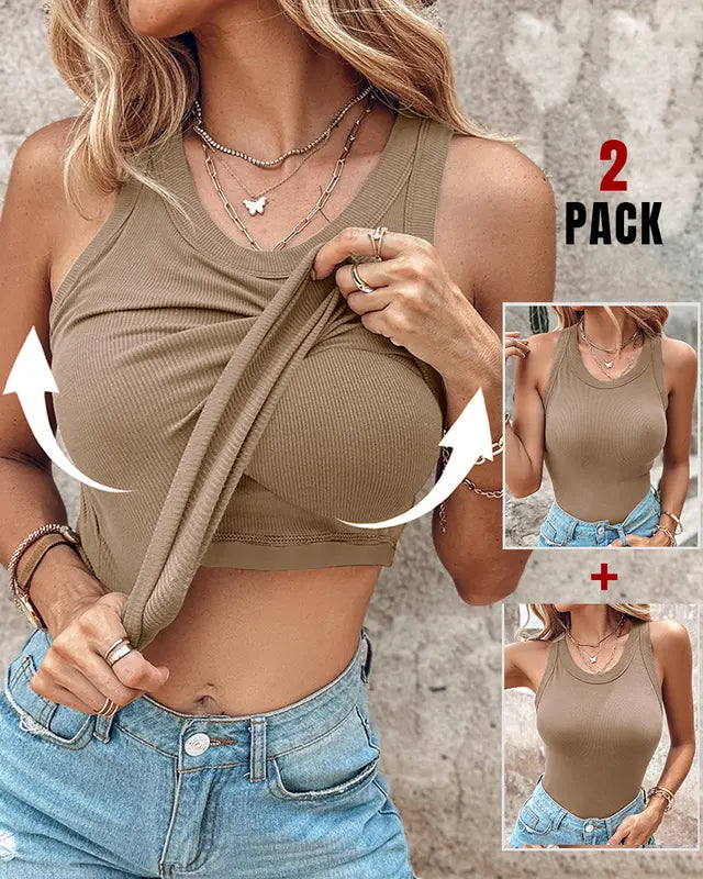 DASHA™ | Komfort eingearbeitetes BH-Tanktop (2er-Pack)