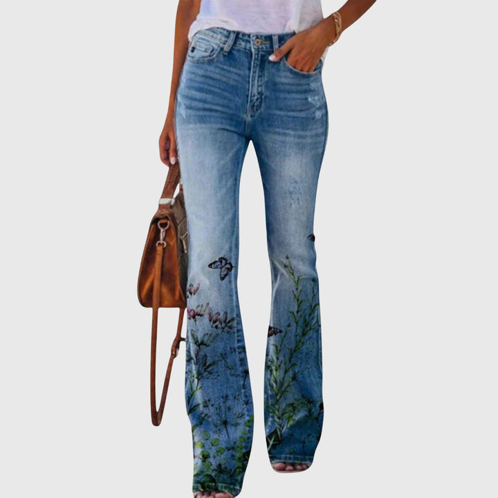 Damenhose mit Blumen