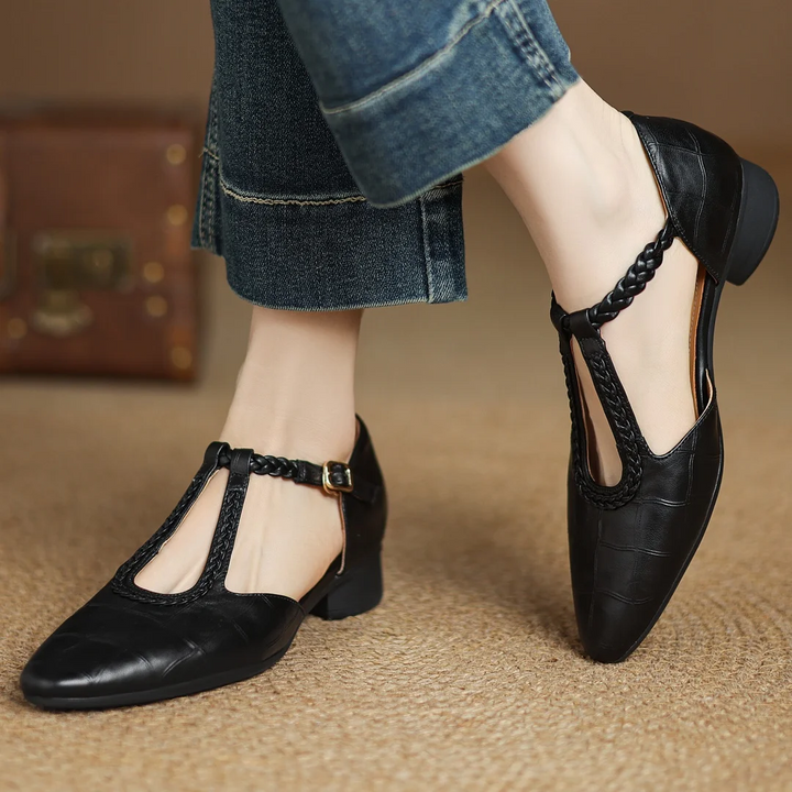 Leder-Spangenschuhe