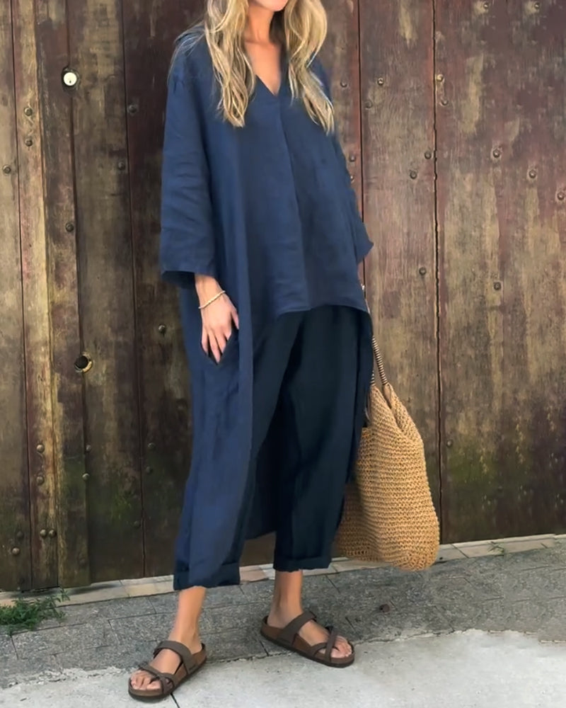 Carolyn™ Schickes und bequemes Set | Aufeinander abgestimmtes Oberteil und Hose mit lockerer Passform