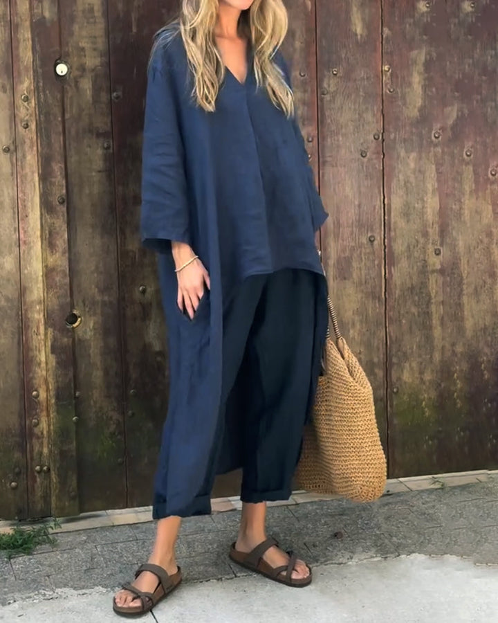 Carolyn™ Schickes und bequemes Set | Aufeinander abgestimmtes Oberteil und Hose mit lockerer Passform