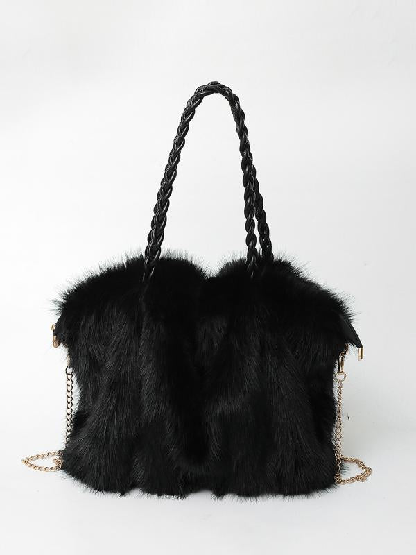 Bethany | Damen Plüsch-Samt-Schultertasche