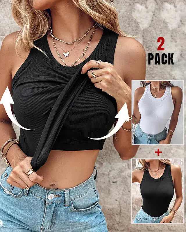 DASHA™ | Komfort eingearbeitetes BH-Tanktop (2er-Pack)