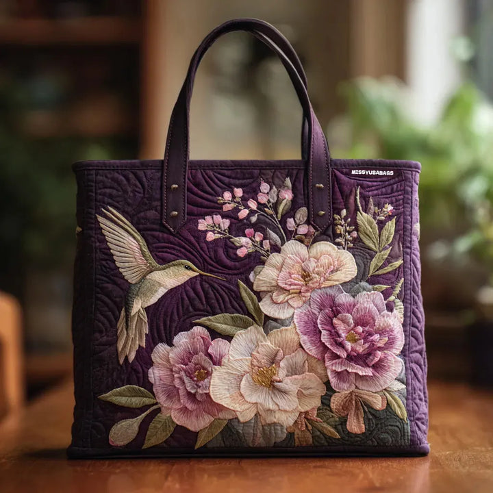 Handgemachte Tasche | Kolibris und Orchideen