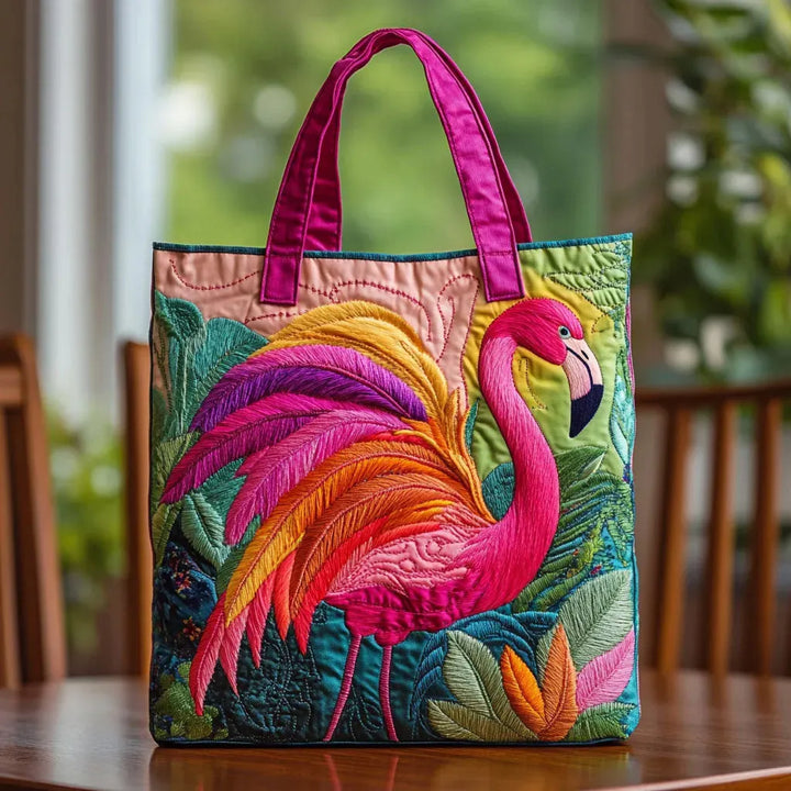 Handgemachte Tasche | Regenbogen-Flamingo