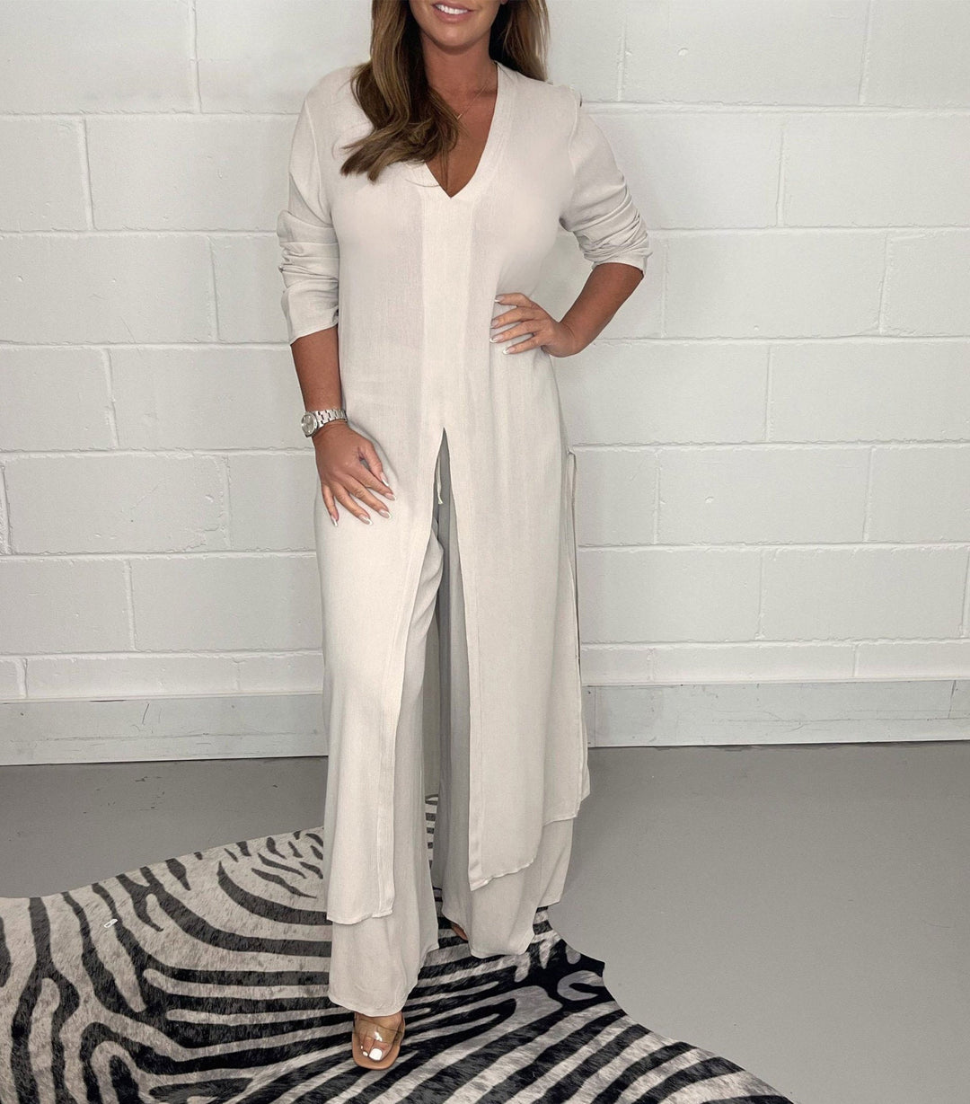 Cherly™ Gemütliches Zweiteiler-Set | Fließende Bluse und Weite Hose