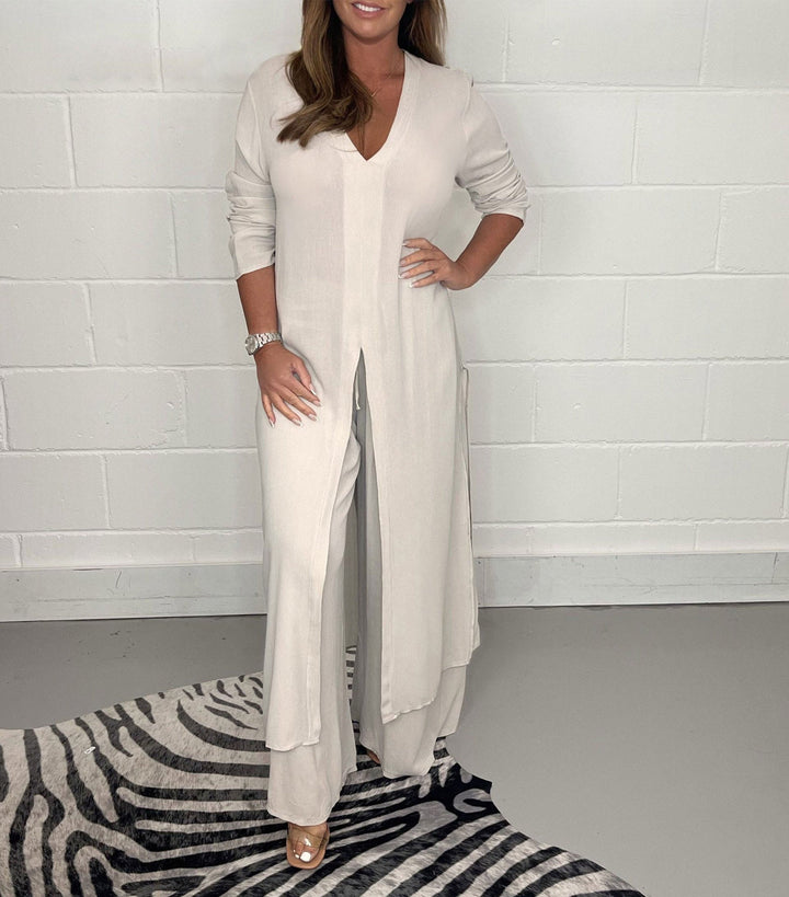 Cherly™ Gemütliches Zweiteiler-Set | Fließende Bluse und Weite Hose