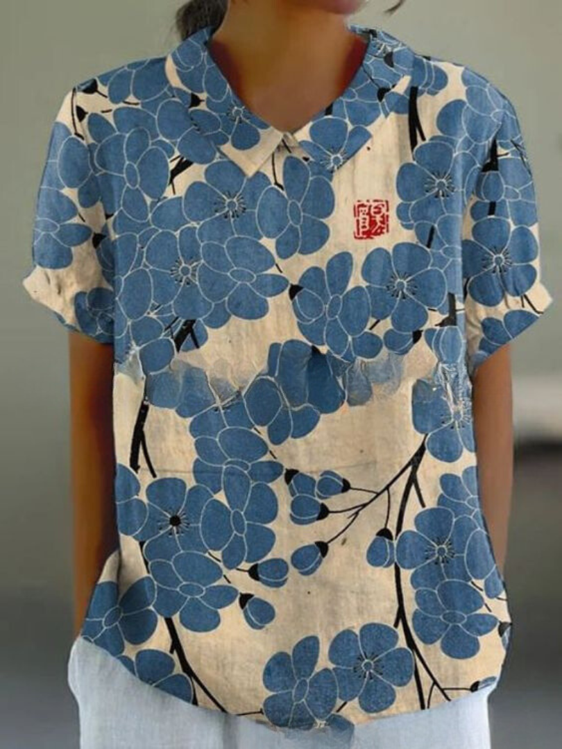 MARLENE™ | Damen Vintage Print Hemd
