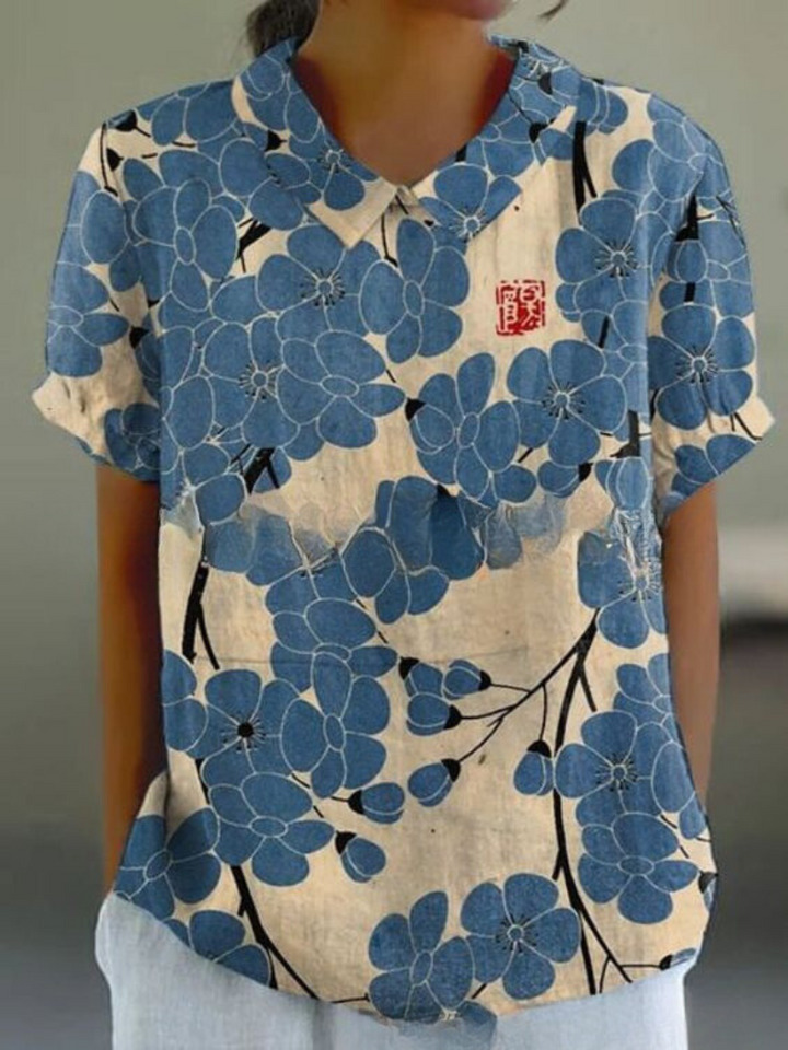 MARLENE™ | Damen Vintage Print Hemd