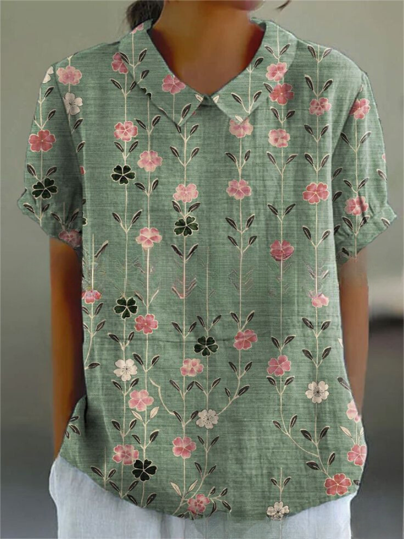 MARLENE™ | Damen Vintage Print Hemd