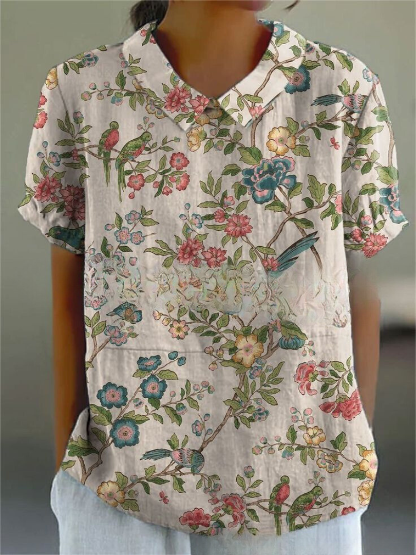 MARLENE™ | Damen Vintage Print Hemd