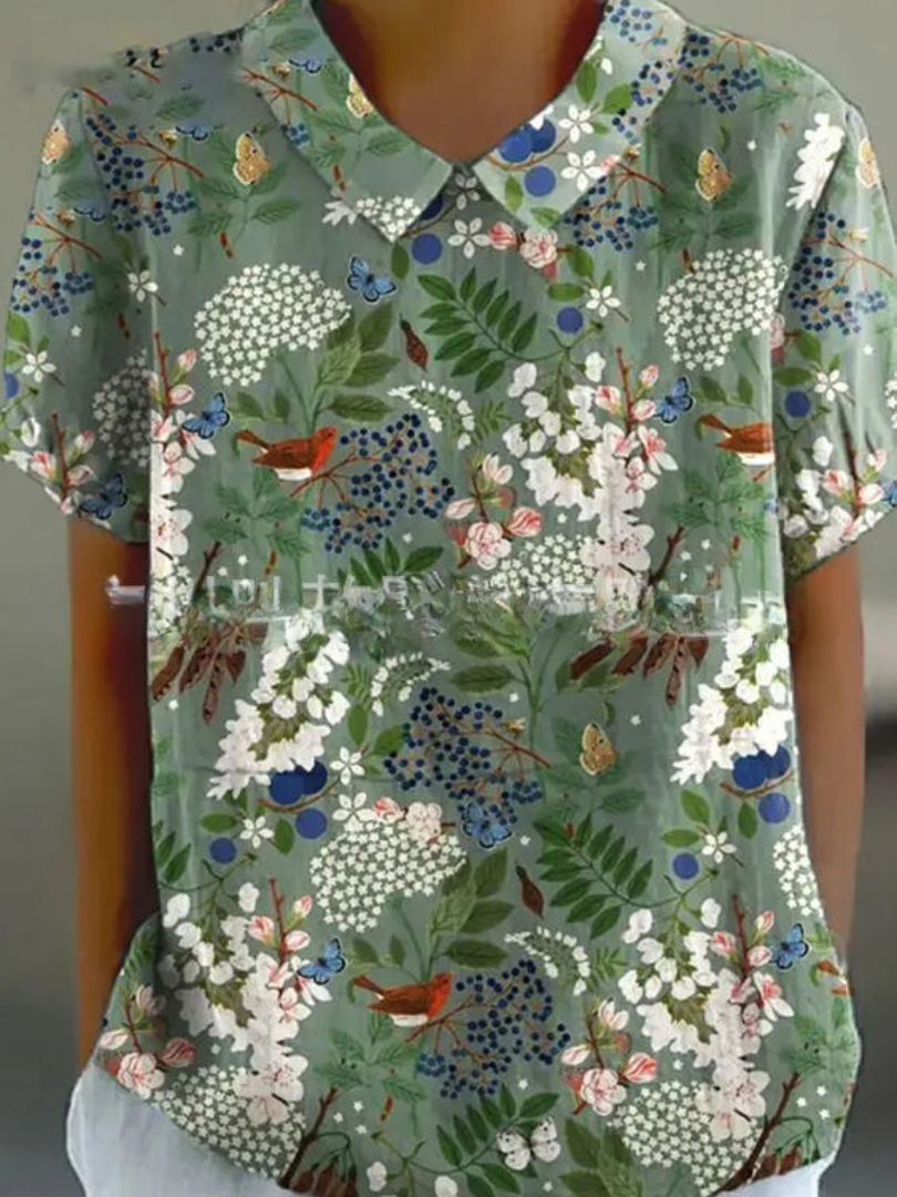 MARLENE™ | Damen Vintage Print Hemd