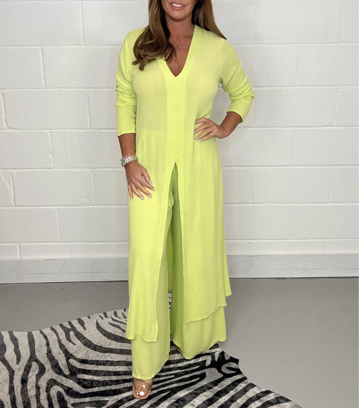 Cherly™ Gemütliches Zweiteiler-Set | Fließende Bluse und Weite Hose
