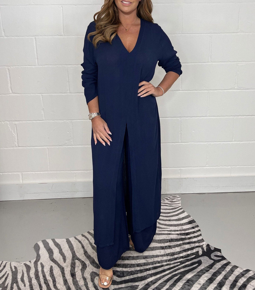 Cherly™ Gemütliches Zweiteiler-Set | Fließende Bluse und Weite Hose