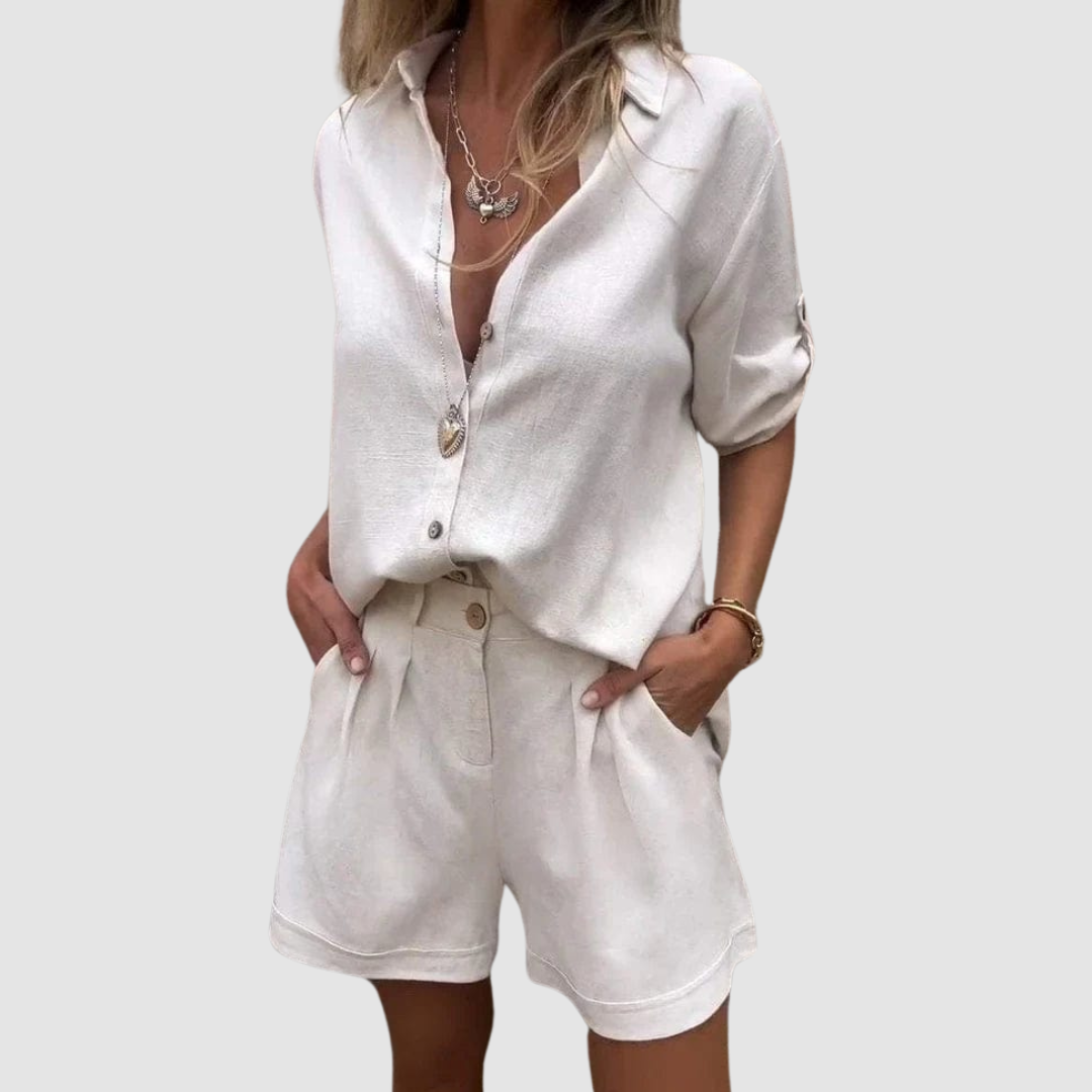 Alba™ Summer Set | Leichtes Oberteil und lockere Hose