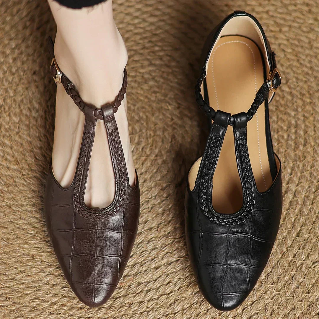 Leder-Spangenschuhe