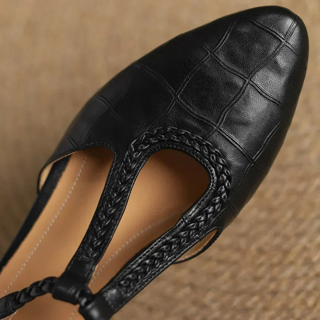 Leder-Spangenschuhe