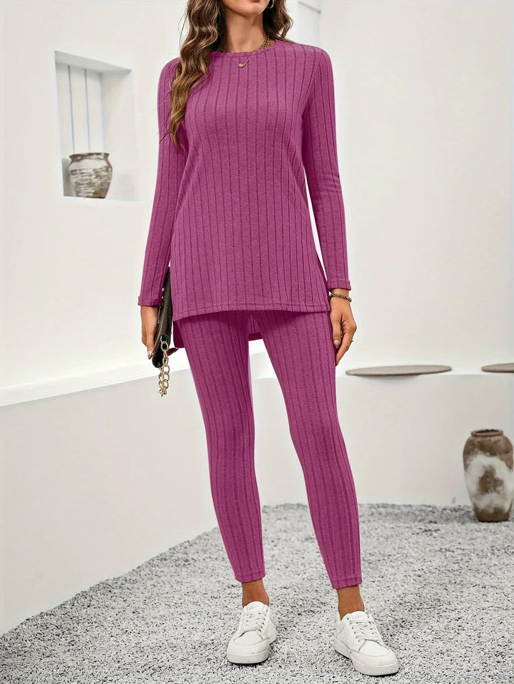 Callie | Damen Rippstrick Lounge-Set