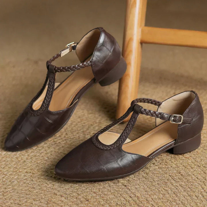 Leder-Spangenschuhe