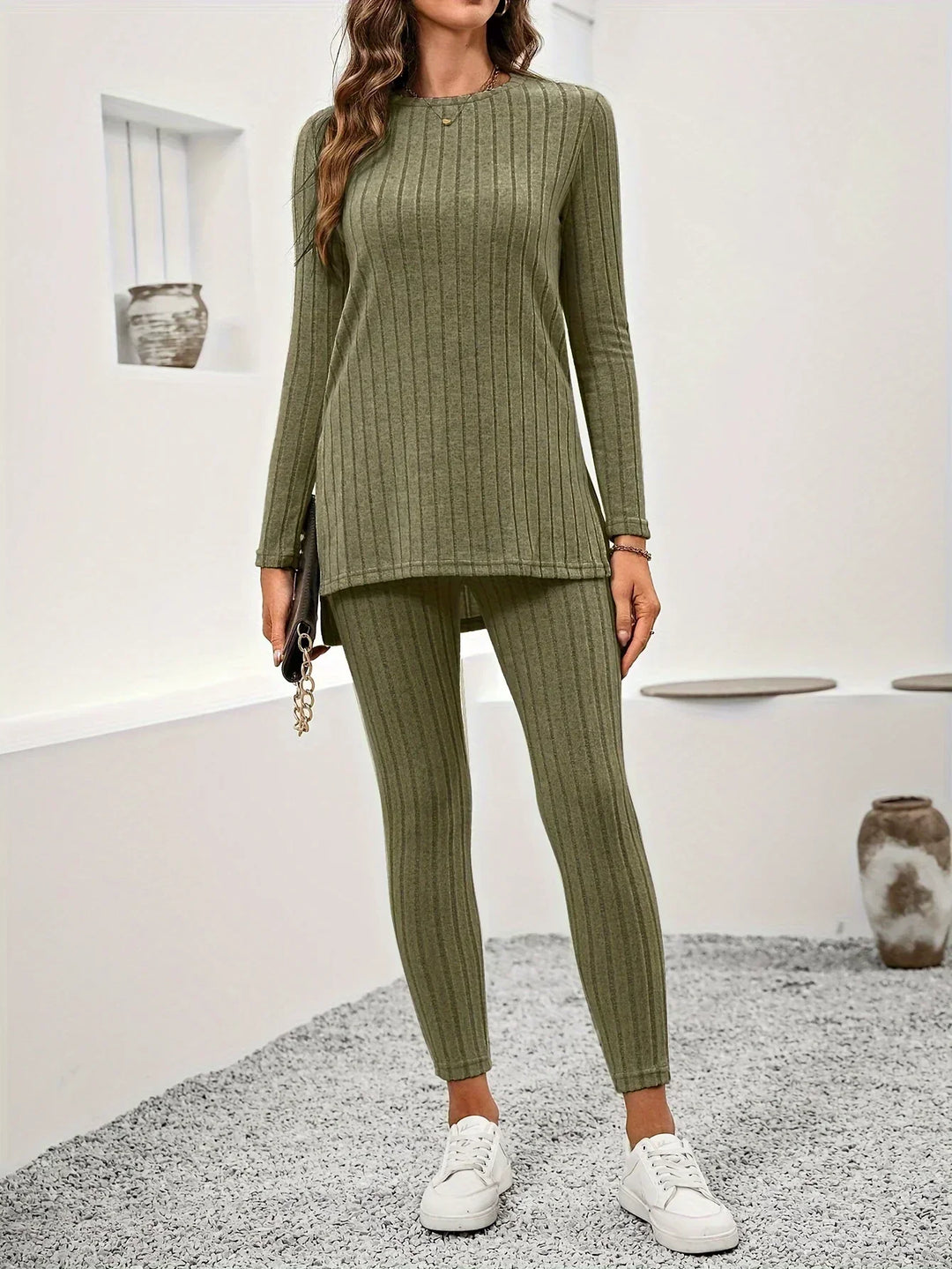 Callie | Damen Rippstrick Lounge-Set