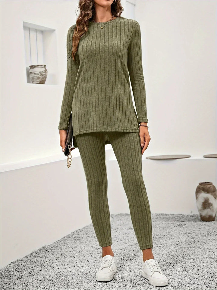 Callie | Damen Rippstrick Lounge-Set