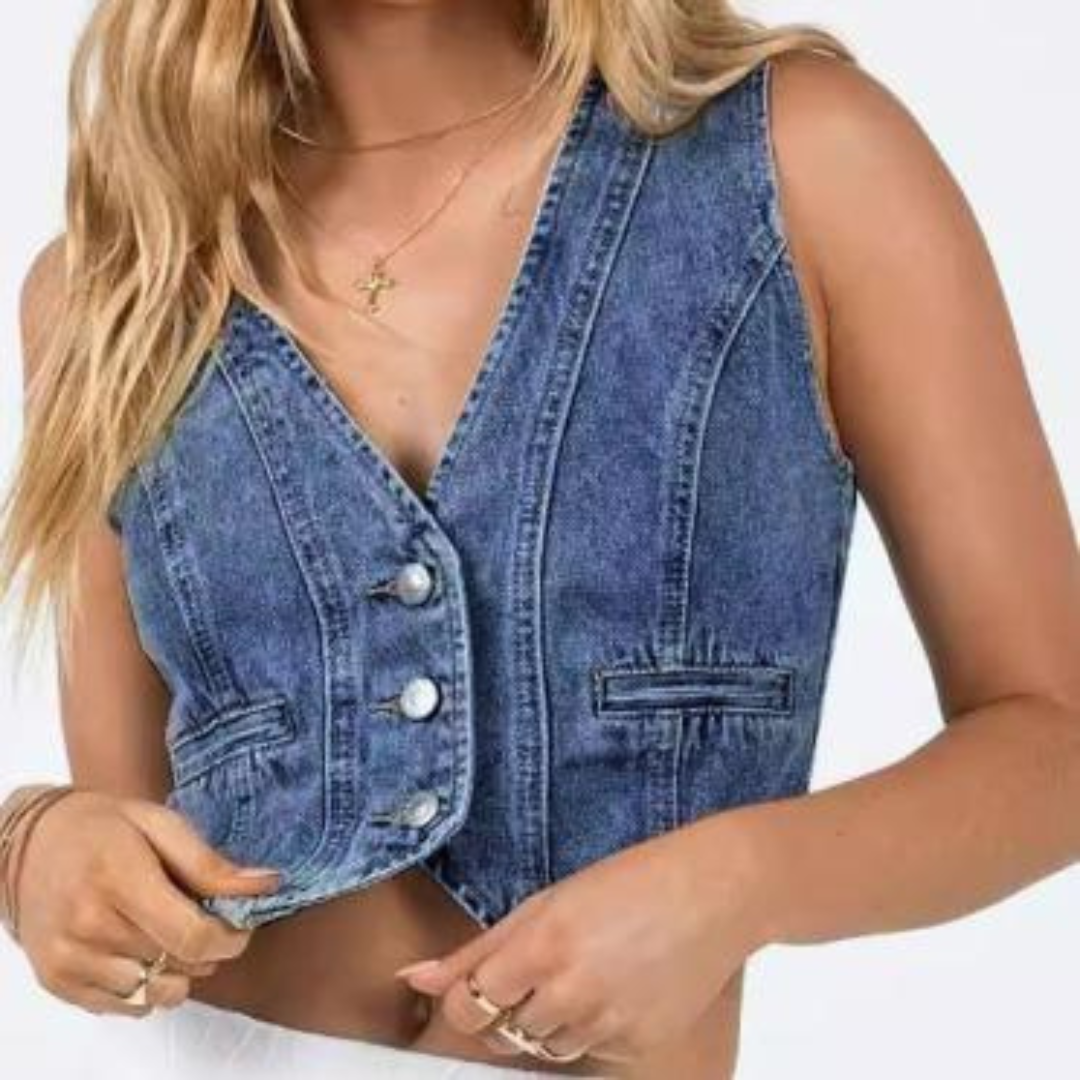 BLAISE™ | Ärmelloses Damen Denim Crop Top