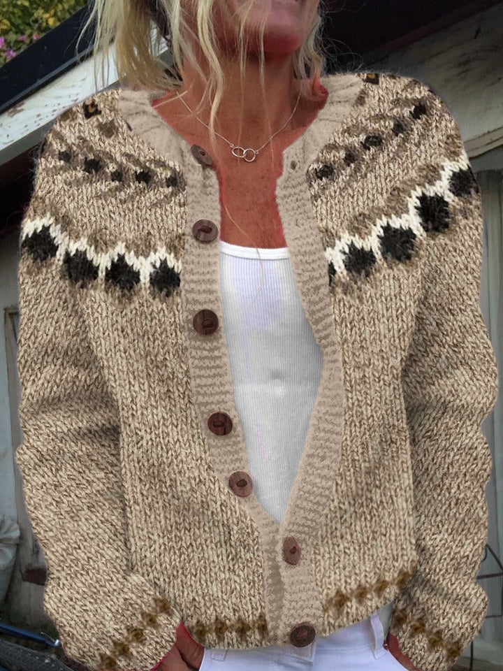 Aubree | Vintage isländische Strickjacke