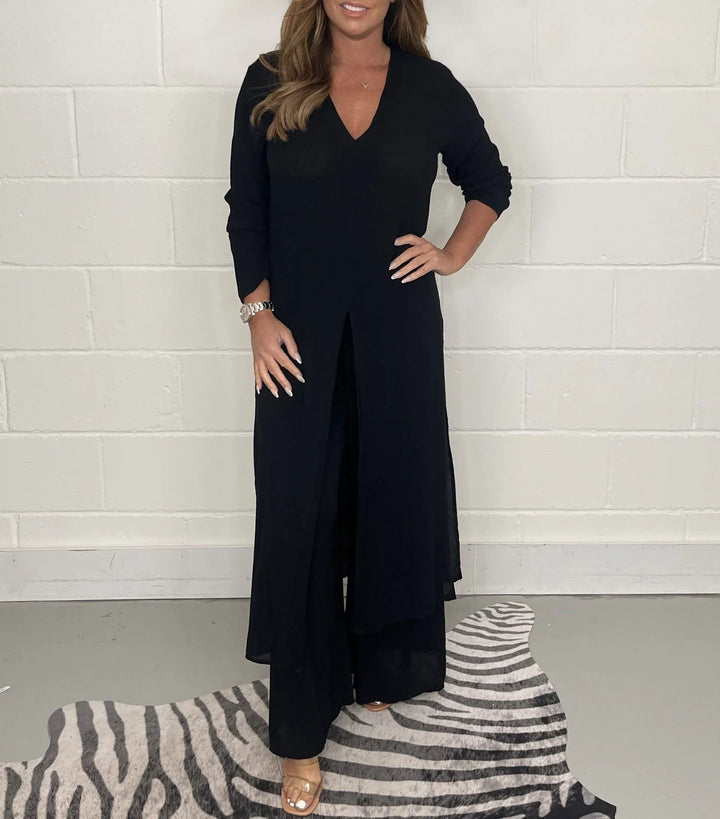 Cherly™ Gemütliches Zweiteiler-Set | Fließende Bluse und Weite Hose