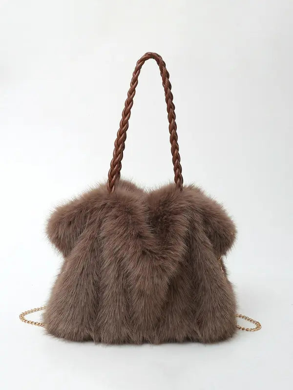 Bethany | Damen Plüsch-Samt-Schultertasche