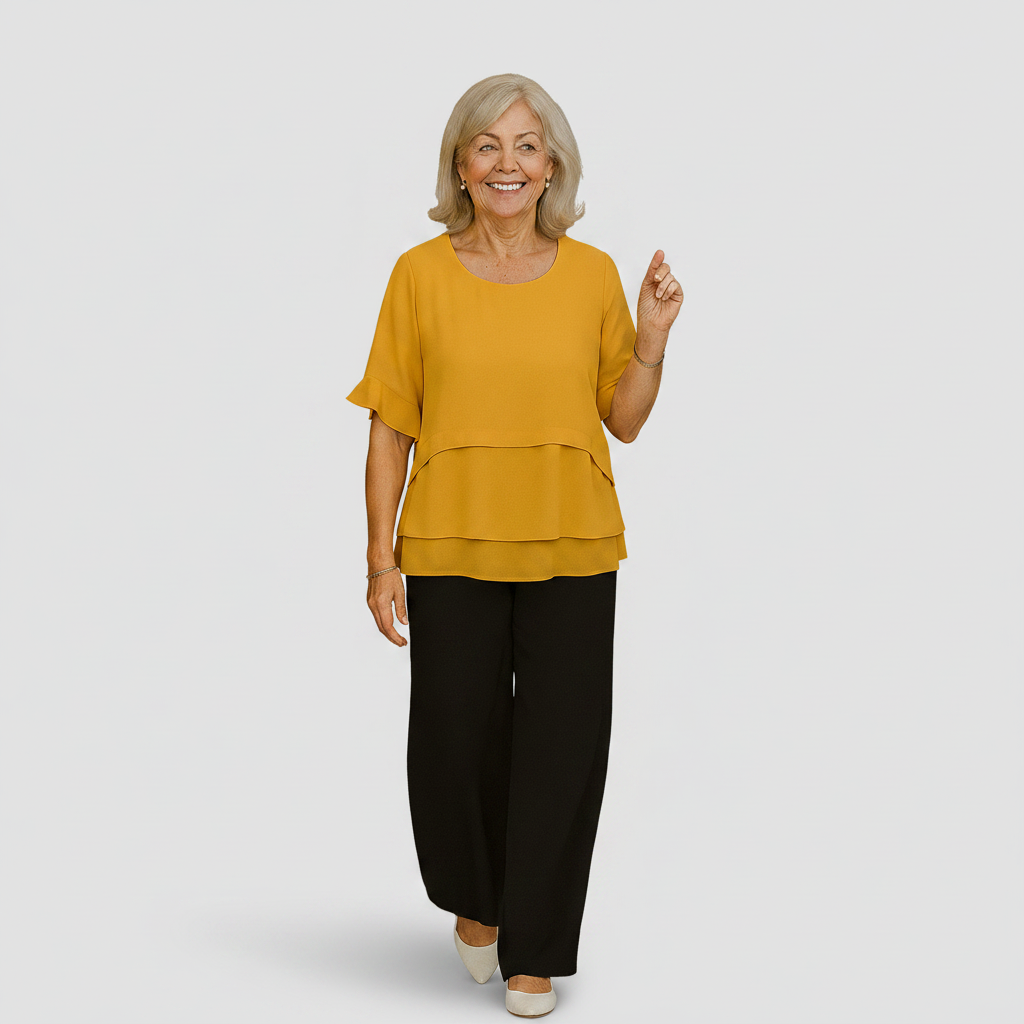 Honorine | Drapiertes Blusen-Top im Lagen-Look