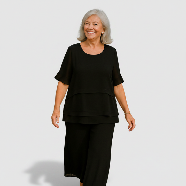 Honorine | Drapiertes Blusen-Top im Lagen-Look