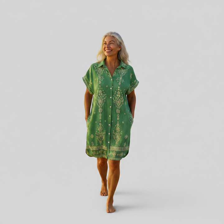 Béatrice | Baumwoll-Leinenkleid