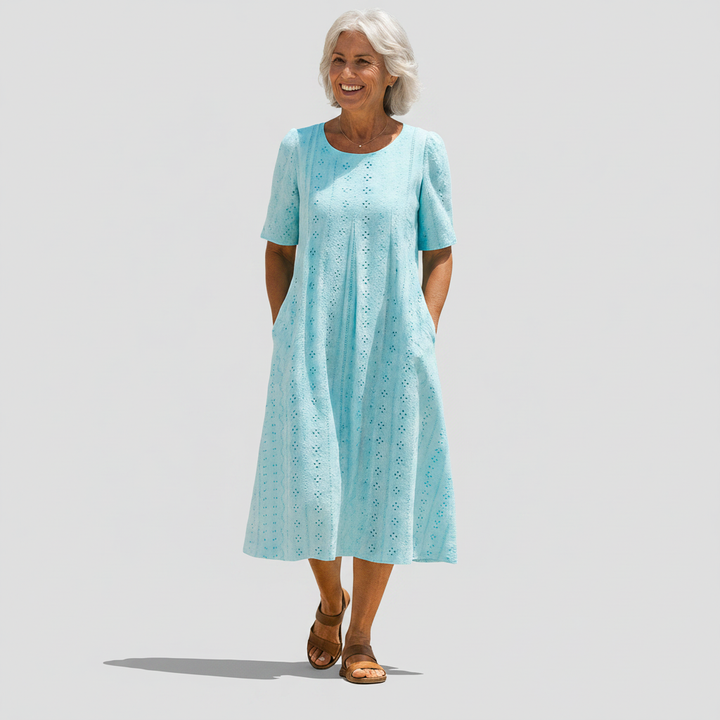 Blanche | Marineblaues Midikleid