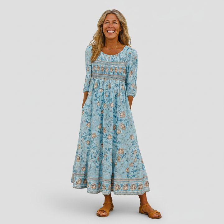 Blanche | Marineblaues Midikleid